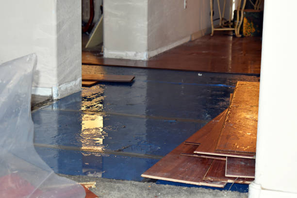 Professional Basement Flood Cleanup technician working in Bath, ME